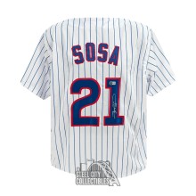 Sammy Sosa Autographed Chicago White Pinstripe Baseball Jersey - BAS