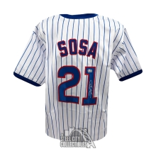 Sammy Sosa Autographed Chicago Custom White Pinstripe Baseball Jersey - BAS