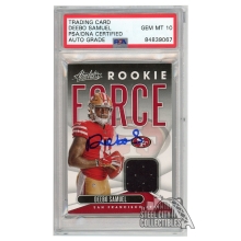 Deebo Samuel 2019 Panini Absolute Rookie Force Jersey Autograph Card #RF-7 PSA/DNA 10