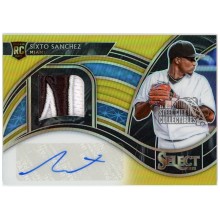 Sixto Sanchez 2021 Panini Select Gold Rookie Patch Autograph Card #RJA-SS 9/10
