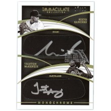 Sixto Sanchez Triston McKenzie 2021 Panini Immaculate Monochrome Dual Rookie Autograph Card #MD-TS 7/10