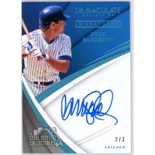 Ryne Sandberg 2018 Panini Immaculate Platinum Autograph Card #IS-RS 2/3
