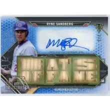 Ryne Sandberg 2021 Topps Triple Threads Blue Triple Relic Autograph Card 2/3
