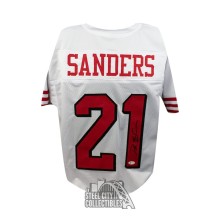 Deion Sanders Autographed San Francisco White Custom Football Jersey - BAS