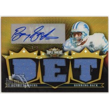 Barry Sanders 2007 Topps Triple Threads Gold Jersey Relic Autograph Card #TTRA97 1/9