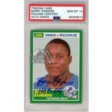 Barry Sanders 1989 Score Football Autograph "HOF 04" Rookie Card #257 PSA/DNA 10