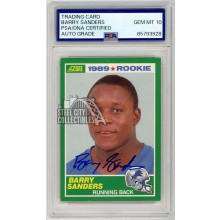 Barry Sanders 1989 Score Autograph Rookie Card #257 PSA/DNA 10 (New Label)