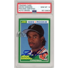 Deion Sanders 1989 Score Football Autograph Rookie Card #246 PSA/DNA 10