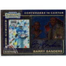 Barry Sanders 2019 Panini Contenders Canton Autograph Card #CCA-BS 6/10