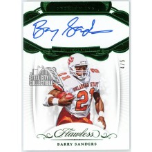 Barry Sanders 2018 Panini Flawless Collegiate Premium Emerald Autograph Card #PI-BS 4/5