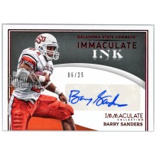 Barry Sanders 2022 Panini Immaculate Collegiate Ink Red Auto 6/25