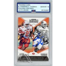 Barry Sanders Thurman Thomas 2019 Panini Contenders Draft Picks Legacy Autograph Card #3 PSA/DNA 10
