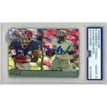 Barry Sanders Thurman Thomas 1993 Pro Set College Connections Autograph Card #CCI PSA/DNA 10