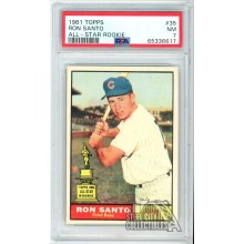 Ron Santo 1961 Topps All Star Rookie Card #35 PSA 7 NM (617)