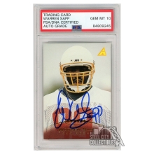 Warren Sapp 1995 Pinnacle Autograph Rookie Card #222 PSA/DNA 10