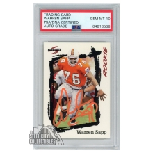 Warren Sapp 1995 Pinnacle Score Autograph Rookie Card #267 PSA/DNA 10 (Orange)