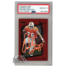 Warren Sapp 1995 Pinnacle Score Red Siege Autograph Rookie Card #267 PSA/DNA 10 (Orange)