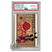 Warren Sapp 2002 Upper Deck Rookie F/X Legends in the Making Autograph Card #LM-WS PSA/DNA 10 (Red)