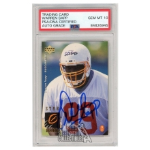 Warren Sapp 1995 Upper Deck Autograph Rookie Card #12 PSA/DNA 10