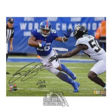 Saquon Barkley 2018 OROY Autographed New York 16x20 Photo - BAS (Stiff Arm)