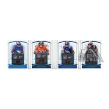 Saquon Barkley, Kerryon Johnson, Phillip Lindsay, Sony Michel 2018 Panini National Treasures Rookie Quad Landry Tag Patch Booklet Card #RQB-2 1/1