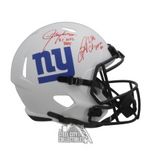 Saquon Barkley Lawrence Taylor Autographed New York Lunar Eclipse Replica Full Size Football Helmet - BAS