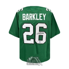 Saquon Barkley Autographed Philadelphia Custom Green Football Jersey - BAS