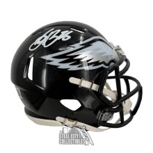 Saquon Barkley Autographed Philadelphia Eagles Black ALT Mini Football Helmet - BAS