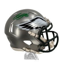 Saquon Barkley Autographed Philadelphia Eagles Flash Mini Football Helmet - BAS