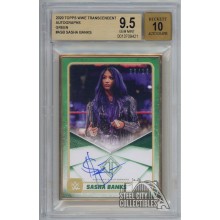 Sasha Banks 2020 Topps Transcendent WWE Green Autograph Card #A-SB 03/15 BGS 9.5