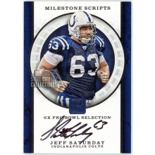 Jeff Saturday 2017 Panini Pantheon Milestone Scripts Autograph Card #MS-JS 97/99