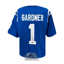 Sauce Gardner Autographed Indianapolis Custom Blue Football Jersey - BAS