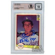 Steve Sax 1982 Donruss "82 NL ROY" Autograph Rookie Card #624 BAS 10