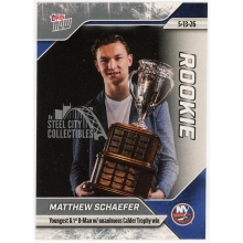 Matthew Schaefer 2025-26 Topps Now Rookie of the Year Sticker Card #171