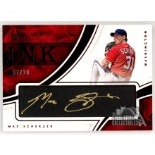 Max Scherzer 2016 Panini Immaculate Ink Red Autograph Card #II-MS 07/10