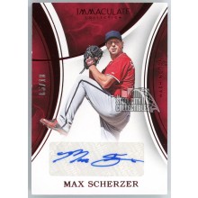 Max Scherzer 2016 Panini Immaculate Red Autograph Card #IA-MS 5/10