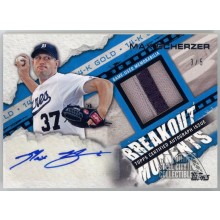 Max Scherzer 2014 Topps Breakout Moments 14-K Gold Patch Autograph Card 3/5