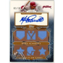 Mike Schmidt 2010 Topps Sterling Stats Jersey Autograph Card #SSAR-38 1/10