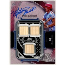 Mike Schmidt 2022 Topps Sterling Triple Relic Autograph Card #SWAR-MSC 08/10