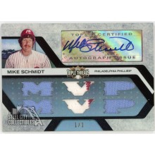 Mike Schmidt 2008 Topps Triple Threads Jersey Relic Autograph Card #TTAR-124 1/1