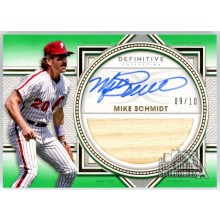 Mike Schmidt 2022 Topps Definitive Green Relic Autograph Card #DARC-MSC 09/10