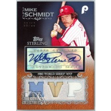 Mike Schmidt 2009 Topps Sterling Triple Relic Autograph Card #3SCA-17 9/10