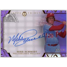 Mike Schmidt 2015 Topps Tribute Purple Autograph Card #TA-MSC 2/10