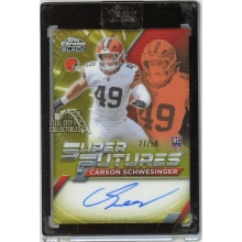 Carson Schwesinger 2025 Topps Chrome Black Super Futures Gold Rookie Autograph Card #SFA-CS 27/50
