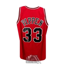 Scottie Pippen Autographed Chicago Bulls Mitchell & Ness 1997-98 Red Basketball Jersey - BAS