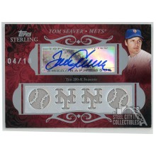 Tom Seaver 2008 Topps Sterling Moments Red Quad Relic Auto #TS61 4SMA-65 04/10