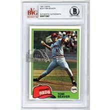 Tom Seaver 1981 Topps Baseball Autograph Card #220 BAS