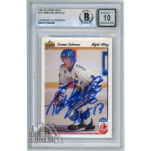 Teemu Selanne 1991-92 Upper Deck Rookie Autograph HOF 17 Card #21 BAS 10
