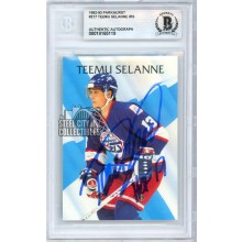 Teemu Selanne 1992-93 Parkhurst "HOF 17" International Rising Star Autograph Rookie Card #217 BAS