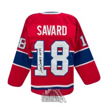 Serge Savard HOF 86 Autographed Montreal Custom Red Hockey Jersey - BAS